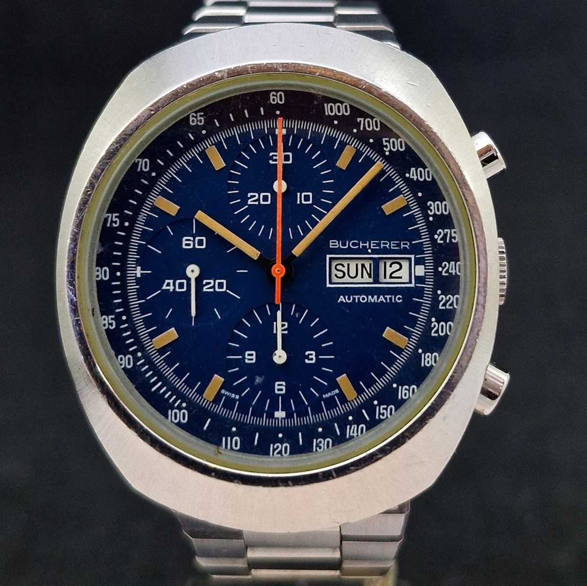 Bucherer 7000 Blue Dial Chronograph